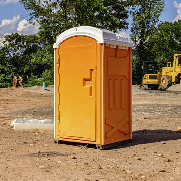 how often are the portable restrooms cleaned and serviced during a rental period in Cook